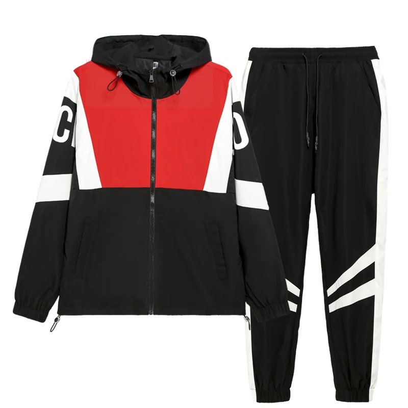 

2022 Autumn Spring Black Grey Tracksuits For Men's Sport Set Hoodies + SweatPants Sportswear Brand Suit Track