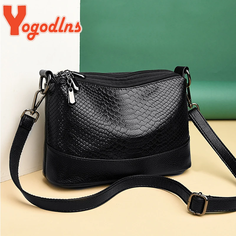 

Yogodlns Vintage Crocodile Patte Crossbody Bag For Women PU Leather Shoulder Bag Phone Messenger Bag Mommy Handbag Bolsa