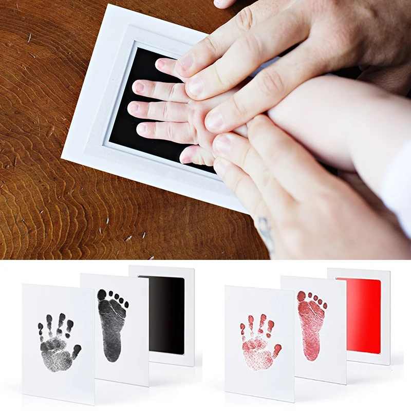 

Baby Care Non-Toxic Baby Handprint Footprint Imprint Kit Baby Souvenirs Newborn Footprint Ink Pad Infant Tooth Mini Box Gifts
