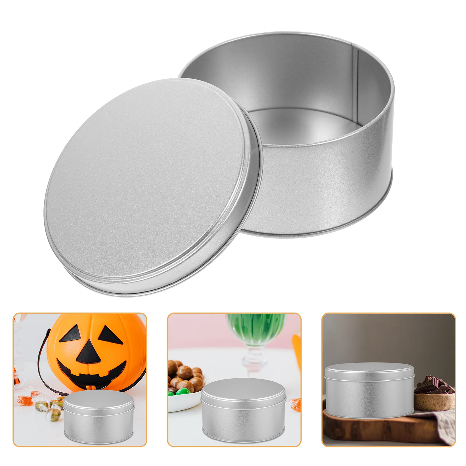 Christmas Tins Lids Gift Jar Round Cookie Giving Metal Holiday Empty Travel