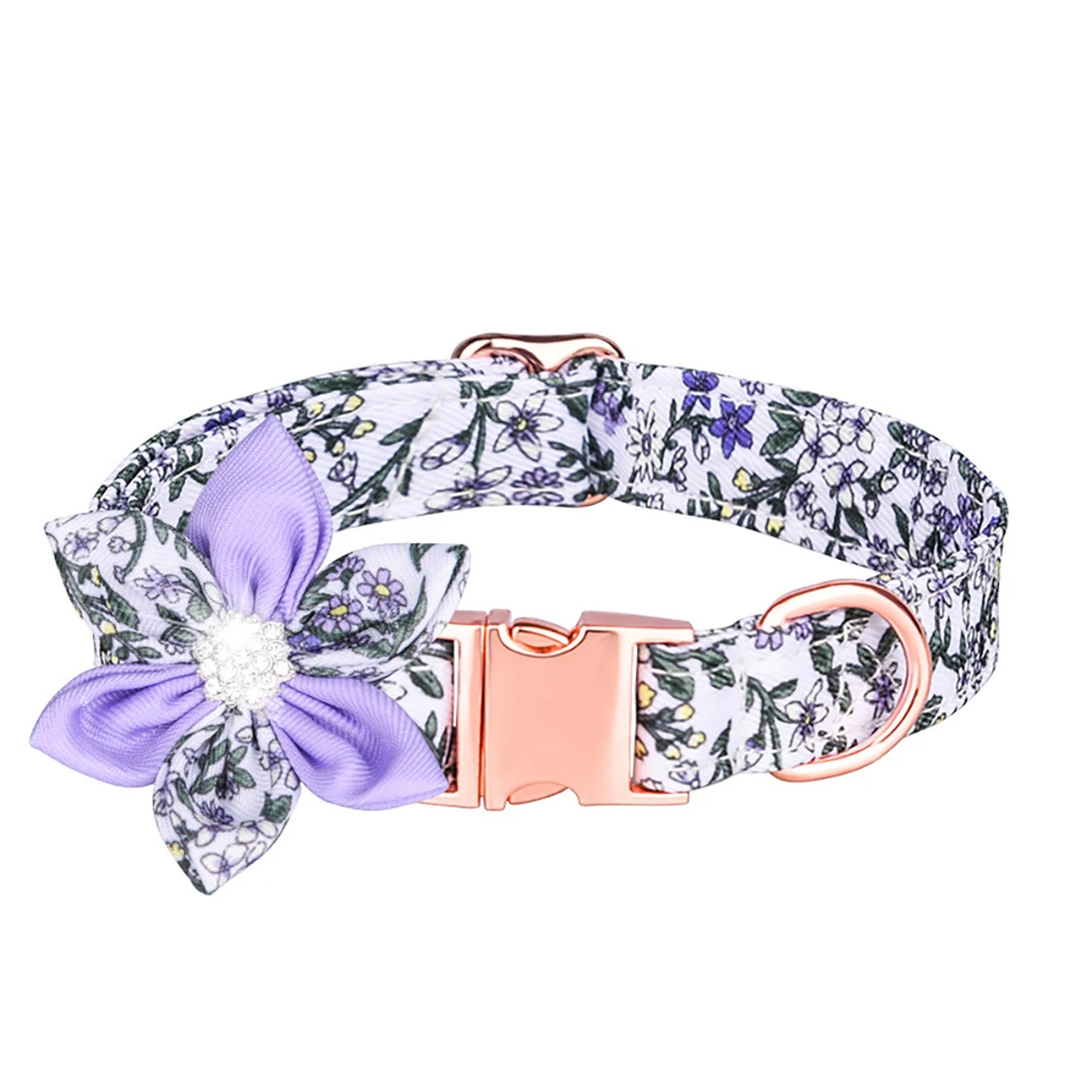 

Dog Collar With Cute Flower Colorful Print Pet Dog Collars Pet Walking Necklace For Small Medium Large Dogs Cats Accessories