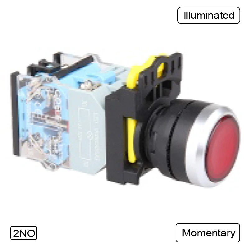 

5 шт., светодиодный кнопочный переключатель, IP65 1NO 1NC 2NO 2NC