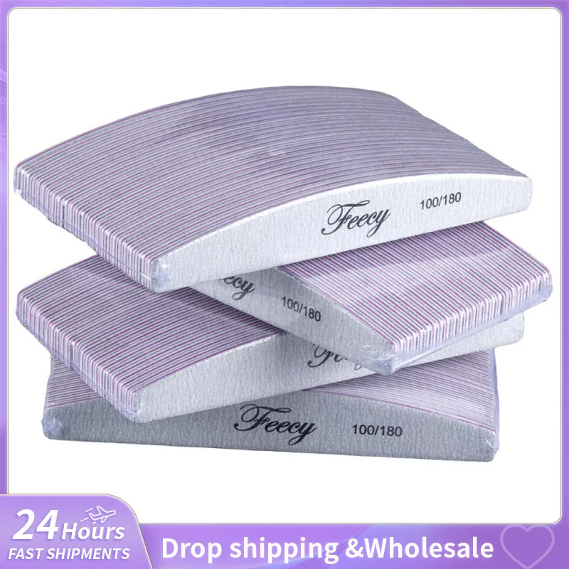 

10 шт., двусторонние губки для маникюра, 100/150/180/240