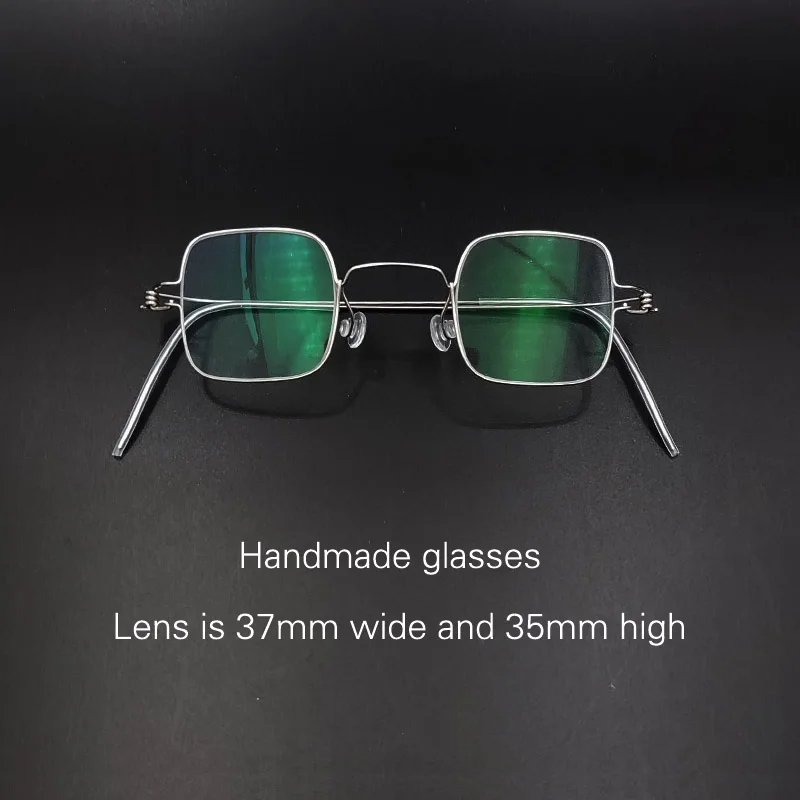 Handmade glasses Vintage small square blue light proof short-sighted mirror screw free retro square presbyopia eyeglasses