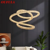oufula modern creative pendant lamp led fixtures gold decorative crystal chandelier lights for home living dining room