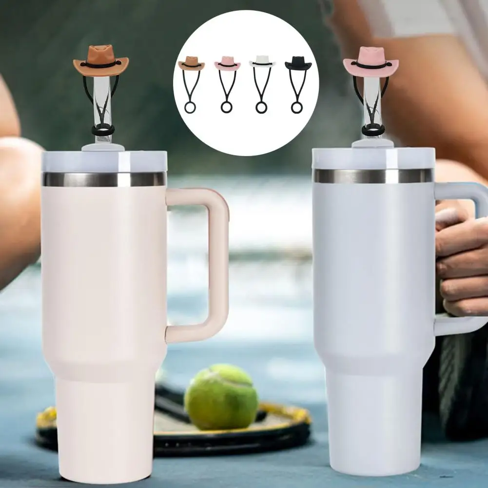 4 шт. соломенная крышка в форме ковбойской шляпы силиконовая многоразовая для