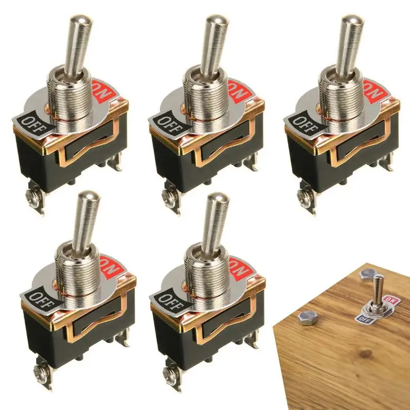 

Heavy Duty Rocker Toggle AC250V 15A Sturdy Structure Automotive Toggle Switches 2 Pin ON Off SPST Toggle Switch For Boats ATVs