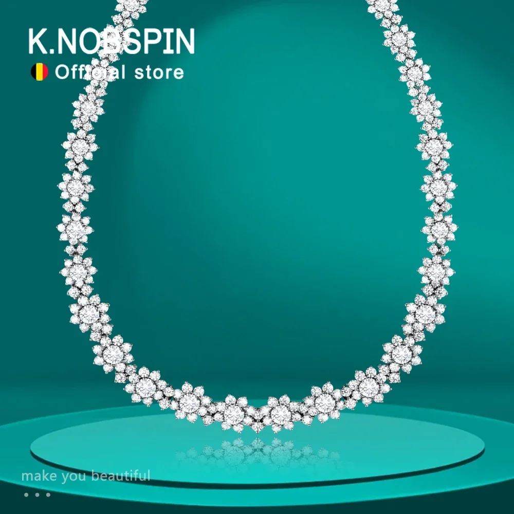 Ожерелье женское из серебра 925 пробы с муассанитом 40 88 карат