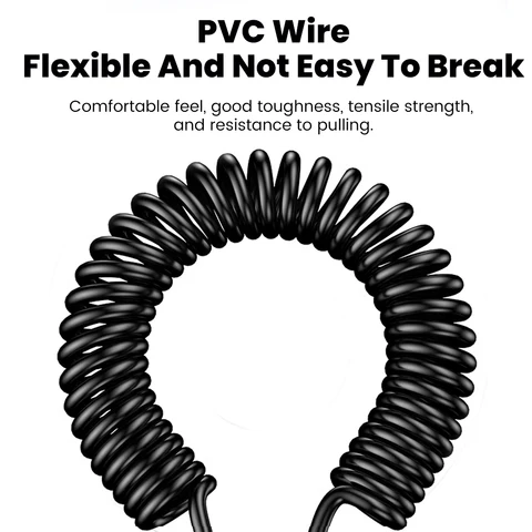 Двойной кабель типа C, 6 А, быстрая зарядка, 90 °   Локоть Автомобильный пружинный выдвижной кабель USB C — USB C для iPhone 14, Xiaomi Samsung