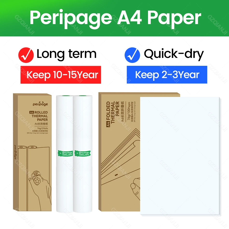 Термобумага совместимая с PeriPage A40 термопринтер быстросохнущая идеально подходит