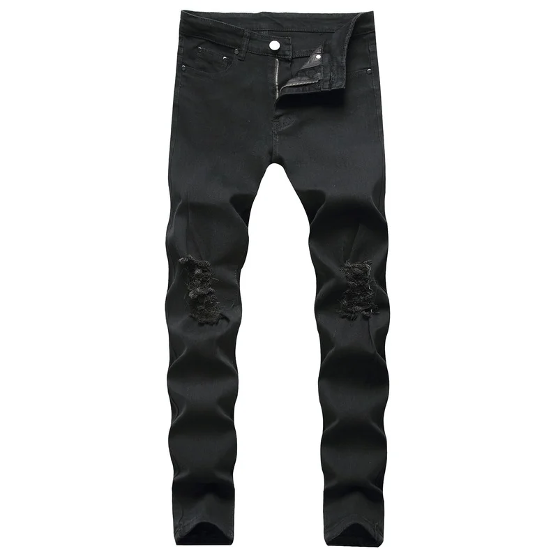 

Streetwear Vintage Jeans Men's Motorcycle Jeans Summer Fashion Solid Color Slim Jeans Men's Denim Straight-Leg Pants