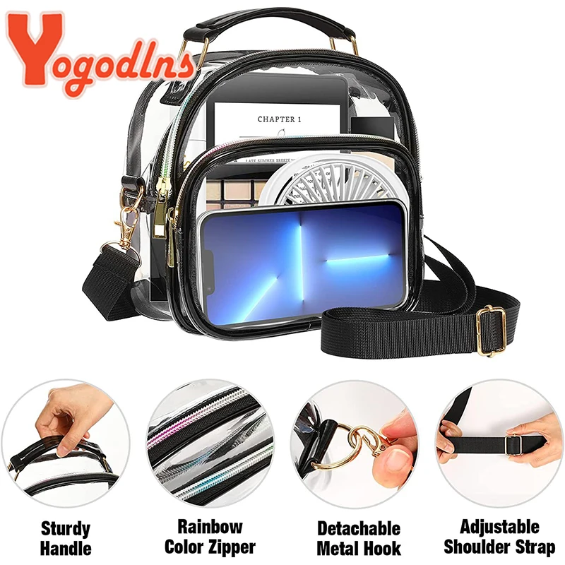 Yogodlns женская прозрачная сумка через плечо из ПВХ модная водонепроницаемая