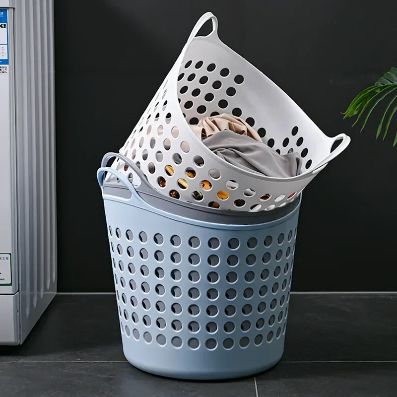 

Plasticity Dirty Laundry Basket Portable Organizer Bucket Clothing Toys Storage Basket Skidproof Laundry Hamper Hollowed-out