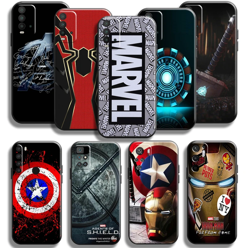 

Marvel Avenger Logo Phone Case For Xiaomi Poco M3 PRO 5G For POCO X3 Pro NFC X3 F3 GT Case Silicone Cover Soft Black Funda