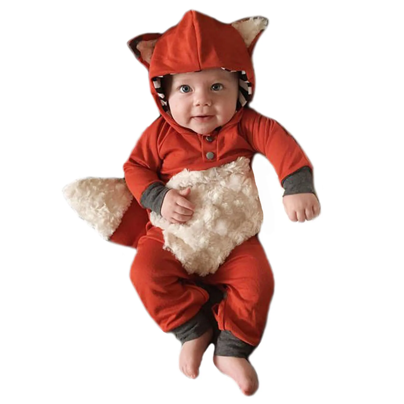 

Umorden Lovely Infant Baby Boys Fox Costume Hoodie Romper Jumpsuit Long Sleeve Autumn Spring Halloween Purim Fantasia Clothes