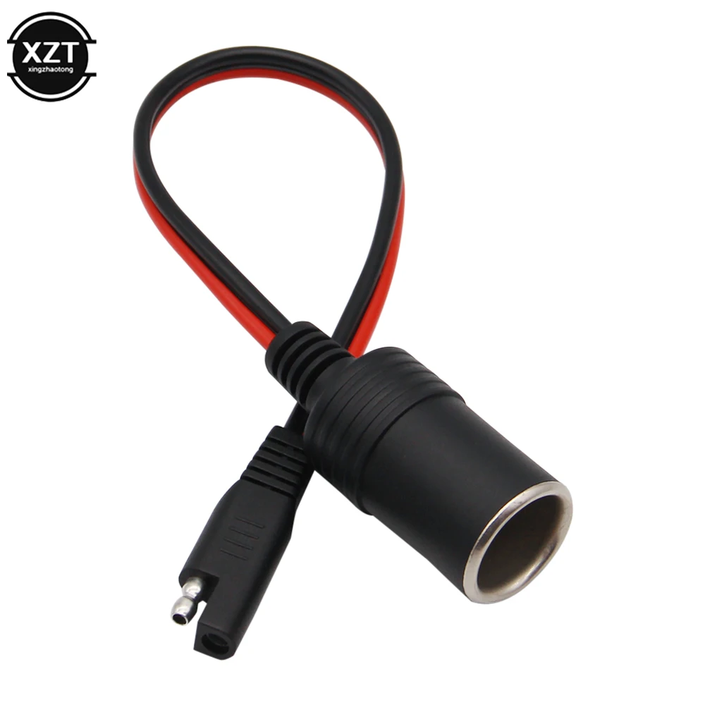 

12V 24V Female Cigarette Lighter Socket to Sae with Sae 2 Pin Quick Release Disconnect Connector Plug 14AWG Extension Cable 30CM