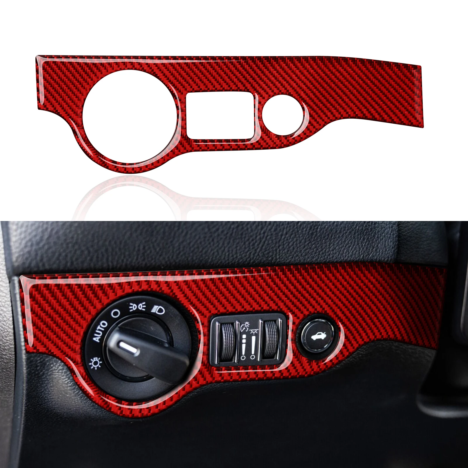 

For Dodge Charger 2021-2011 Interior Trim Accessories Carbon Fiber Car Headlight Switch Cover Trim Decal Sticker