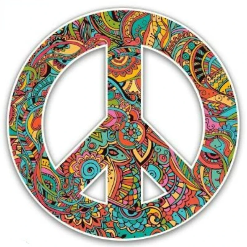 

Car Sticker Floral Pattern Peace Sign Vinyl Sticker Waterproof Decal Automobile Decoration Accessories The Whole Body PVC 13cm
