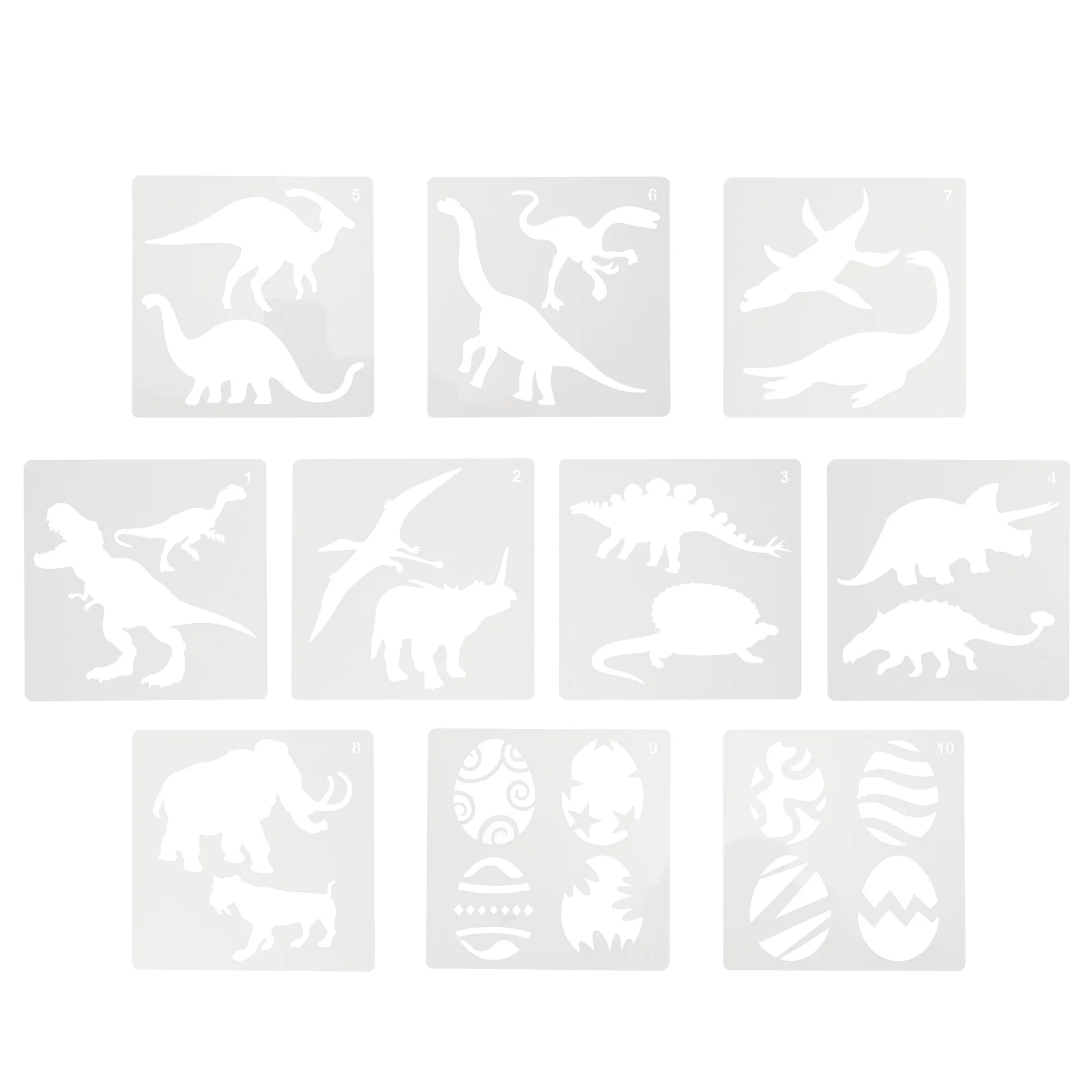 

10 PCS Dinosaur Template Craft Stencil Painting Stencils America Flag Set Classroom Child Spraying American Animals