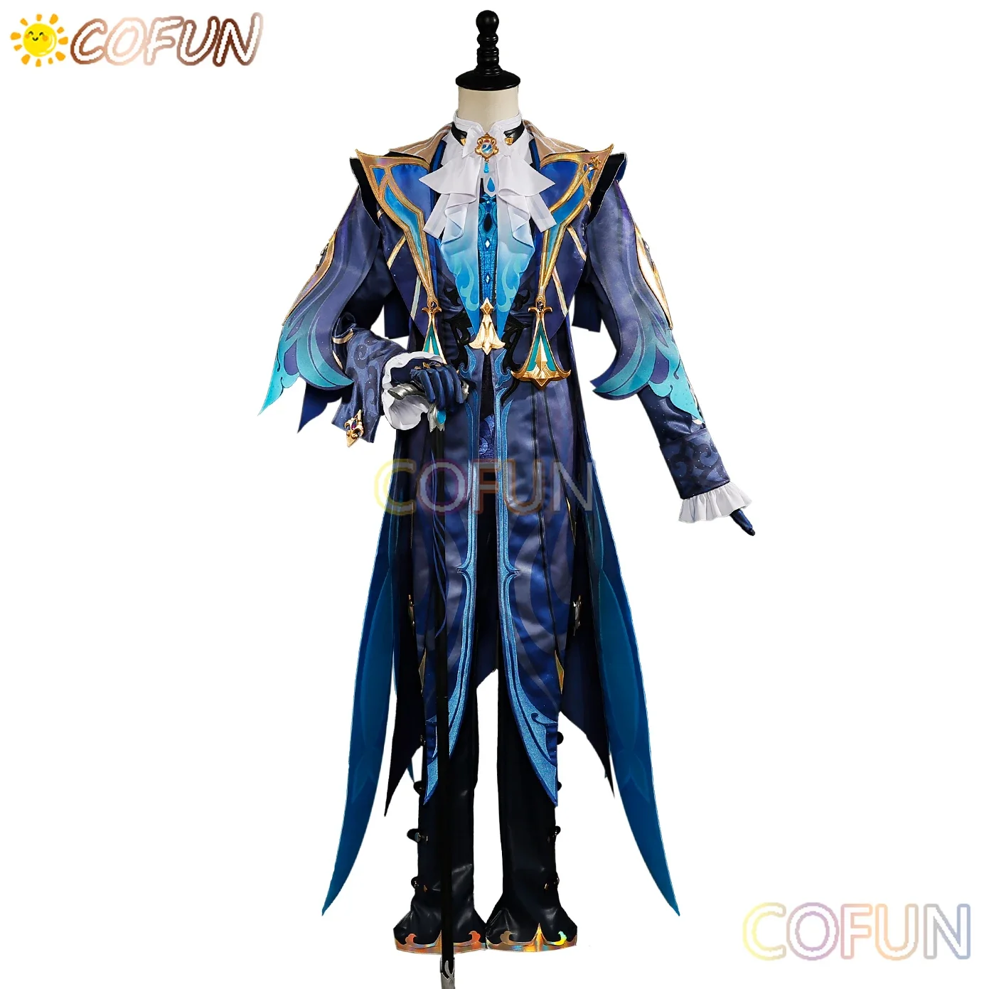 COFUN Game Genshin Impact Fontaine Neuvillette Косплей Костюм Хэллоуин Наряды Анимационный Мужской