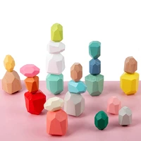 creative rainbowlog colour stone blocks toy children stacking desktop game wooden naturall simulation stone 10pcs free shipping