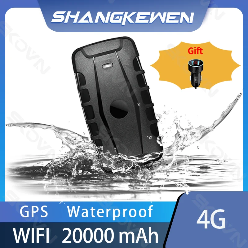 

5m Accuracy 4G GPS Car Tracker 20000mAh Real Time Tracking Anti-Theft Lost Locator Strong Magnetic Mount SIM Message Positioner