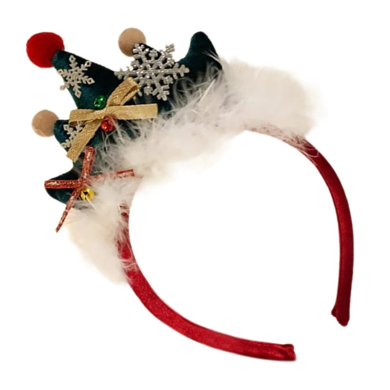 Рождественский обруч для волос Шляпа Санта-Клауса Костюм караоке Рождественская