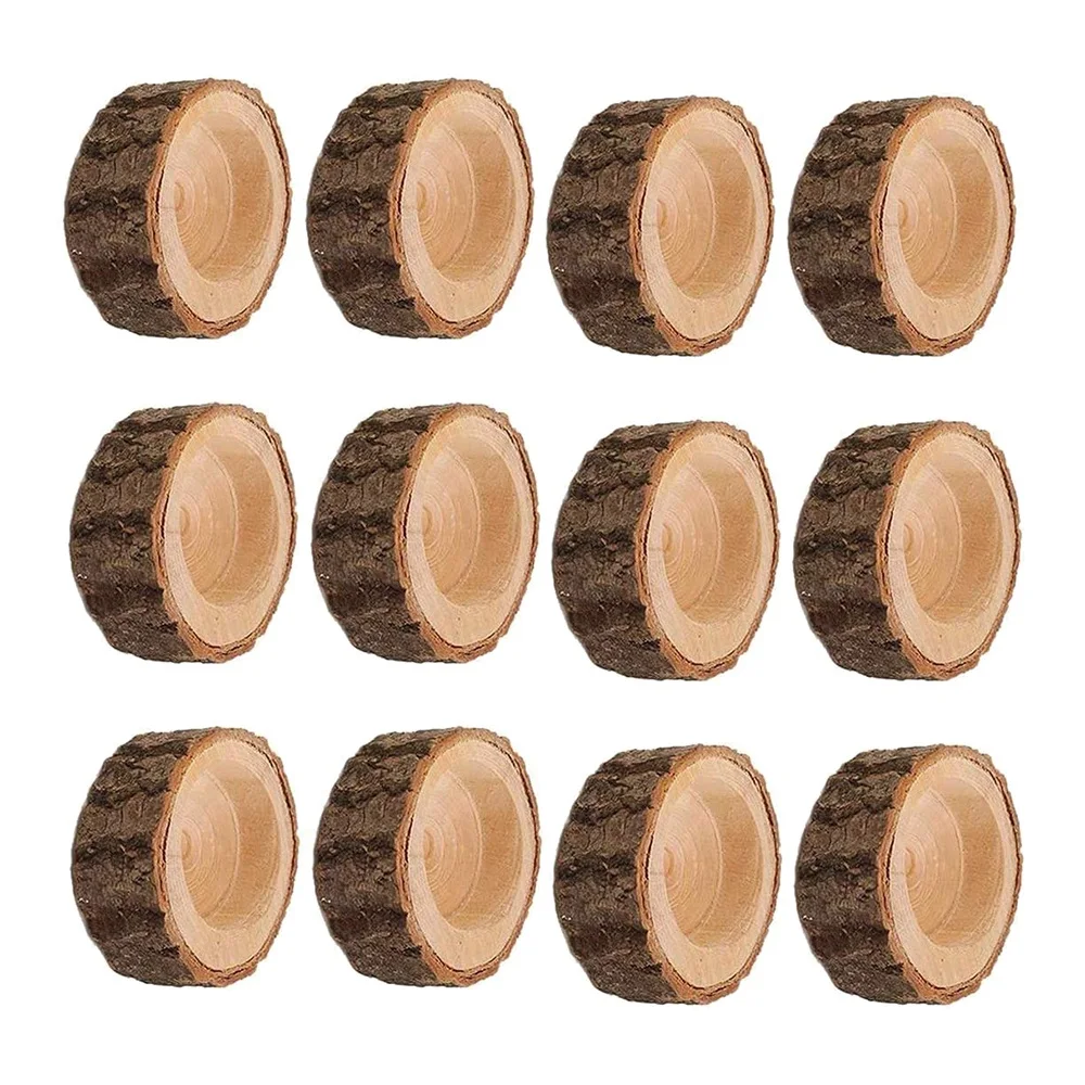 

12Pcs Wooden Candle Holder,Votive Tealight Holder for Wedding Party for Table,Halloween Christmas Party Home Decor