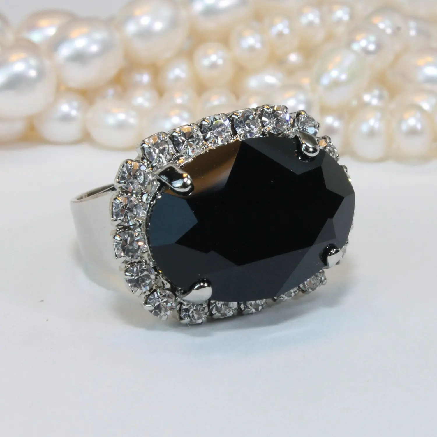

100% S925 Sterling Silver Real Obsidian Ring for Women Bizuteria Anillos De Silver 925 Jewelry Obsidian Gemstone Rings Anel Box