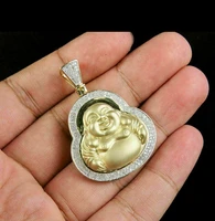 anglang luxury buddha pendant necklace bridal wedding shiny cz stone romantic gift elegant fashion necklace jewelry for women