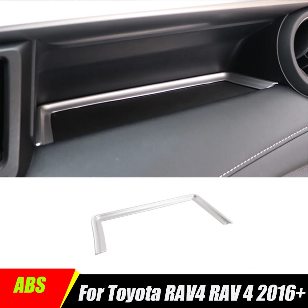 

For Toyota RAV4 2016 2017 2018 ABS Matte Glove Box Light Strip Copilot Storage Box Stickers Case Interior Cover Trim Shell 1pcs