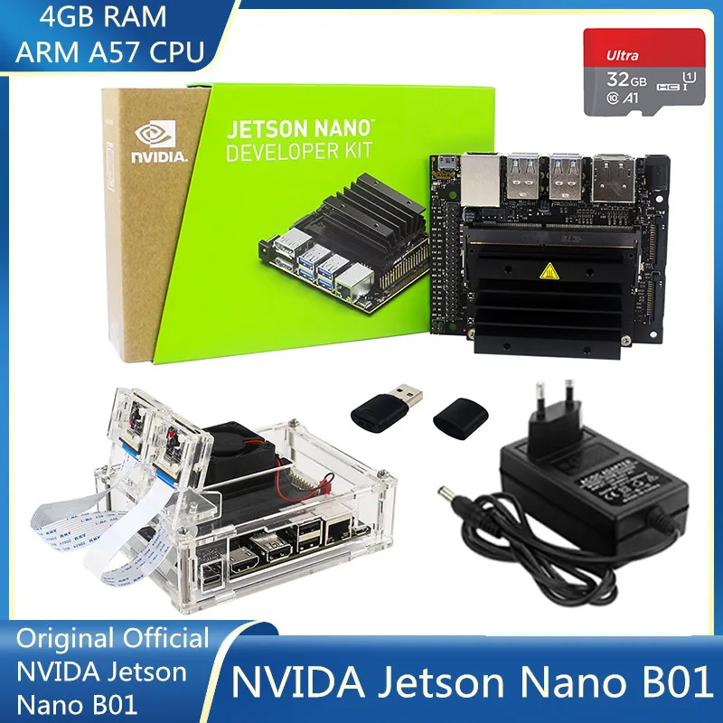 

Оригинальная официальная макетная плата NVIDIA Jetson Nano B01 4 ГБ для глубокого программирования, Студенческая панель с искусственным интеллектом,...
