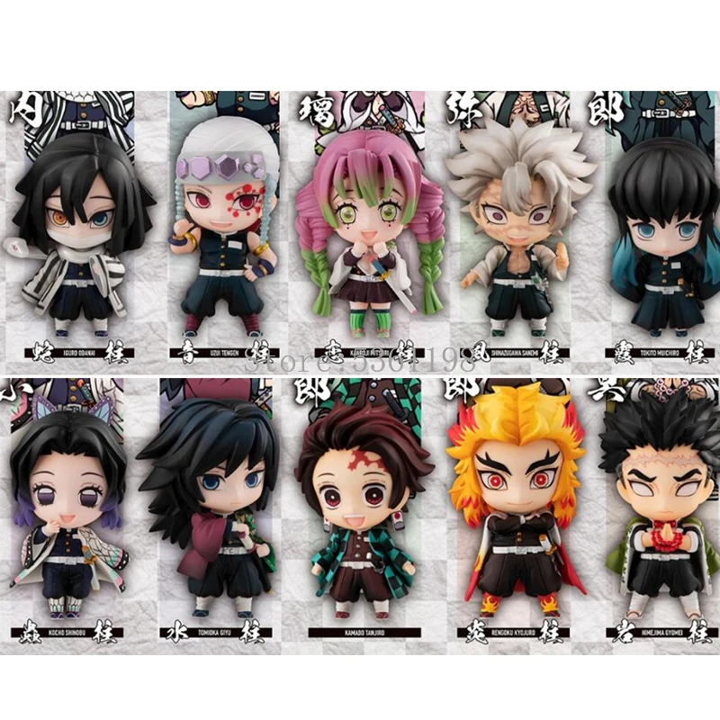 

5pcs Anime Figure Demon Slaye Kamado Tanjirou Uzui Tengen Tomioka Giyuu Action Figure Kimetsu No Yaiba Figurine Model Doll Gift