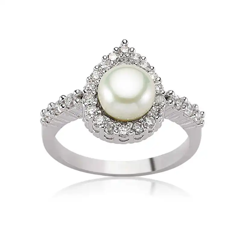 

Женское кольцо из серебра с жемчугом