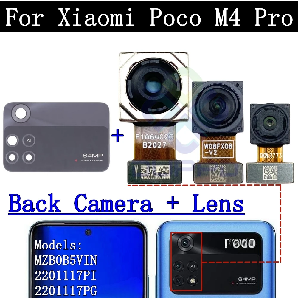 Модуль задней камеры гибкий кабель для Xiaomi Poco M4 Pro M4Pro Передняя селфи маленькая