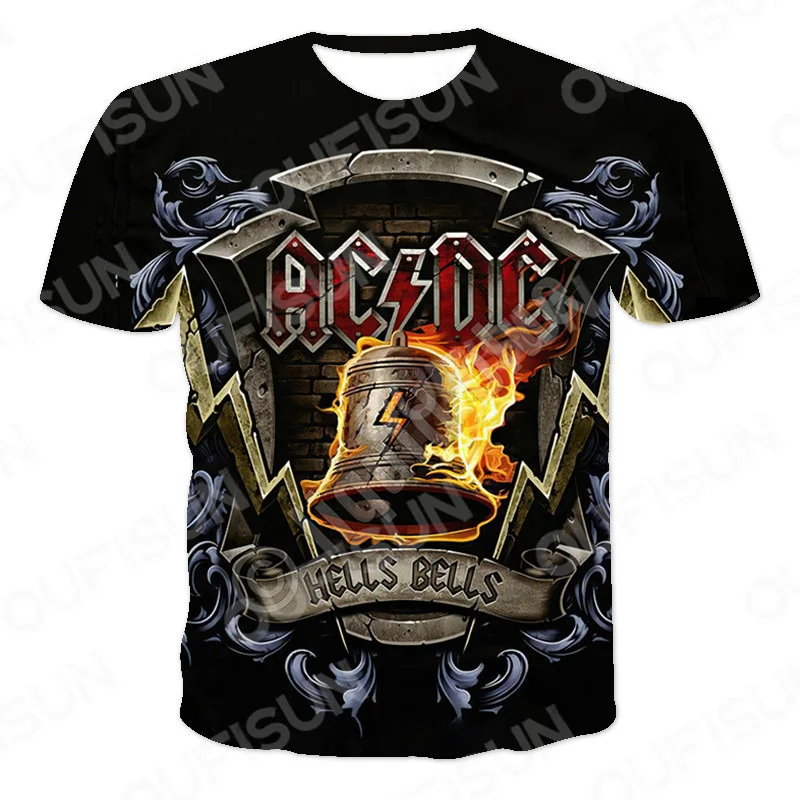 

Explosive Summer Trend AC DC 3D Printe Pop Rock Men'S T-Shirt Fashion Street Casual O Neck Short Sleeve Oversized T-Shirt Unisex