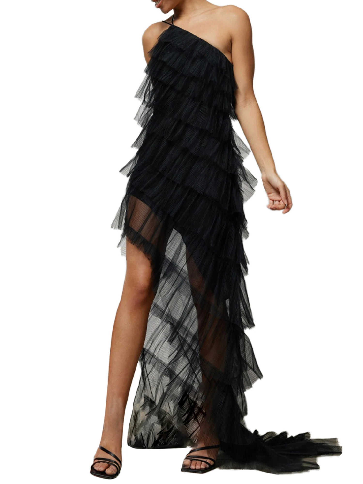 

Элегантное платье из тюля с открытыми плечами Для женщин-платье-пачка для вечеринки без бретелек и выпускного вечера