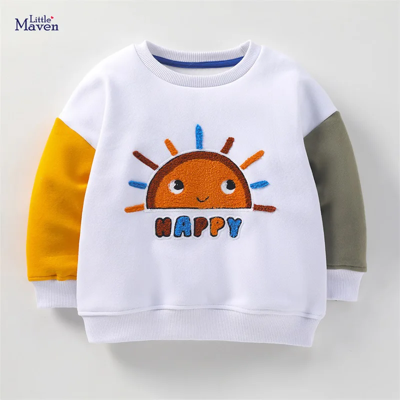 

Little Maven 2022 Baby Happy Kids Casual Clothes Autumn Winter Warm Fleece Sweatshirt New Fashion Tops for Children 2-8year