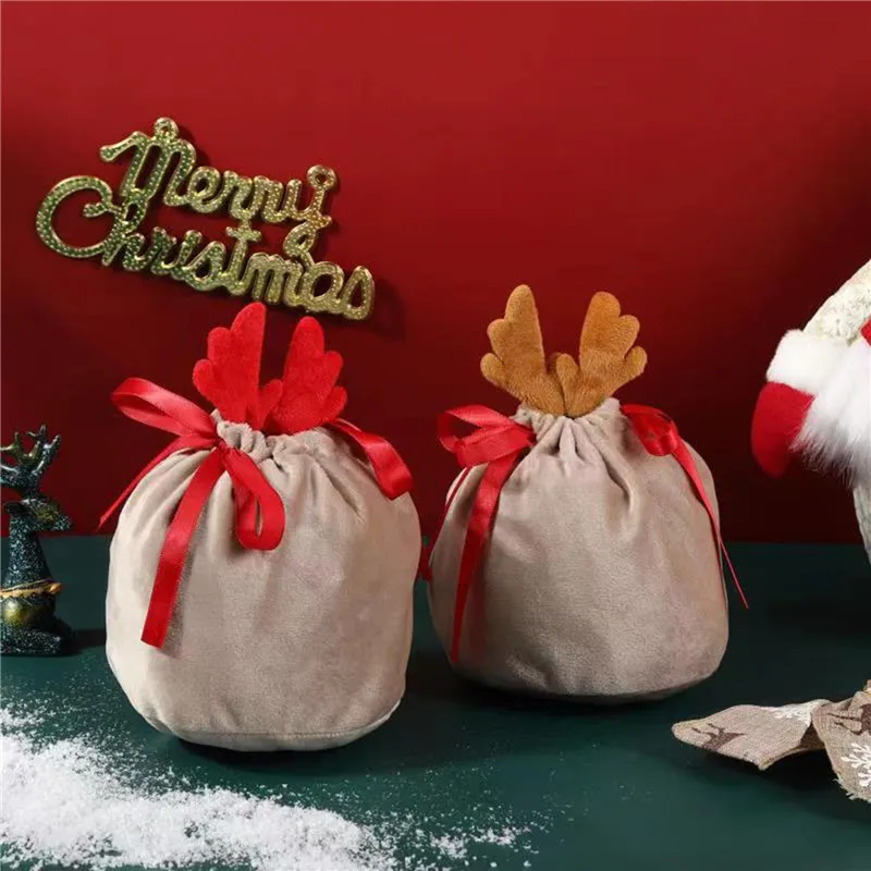 

Оригинальные сумки с рогами, Бархатная веревка с рисунком кролика, Подарочные Упаковочные сумки, рождественские сумки, украшения для вечерние 2023