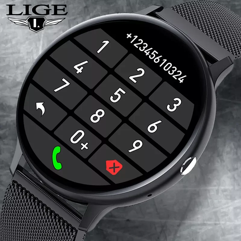 

LIGE 2021 Bluetooth Answer Call Smart Watch Men Full Touch Dial Call Fitness Tracker IP67 Waterproof 4G ROM Smartwatch for women