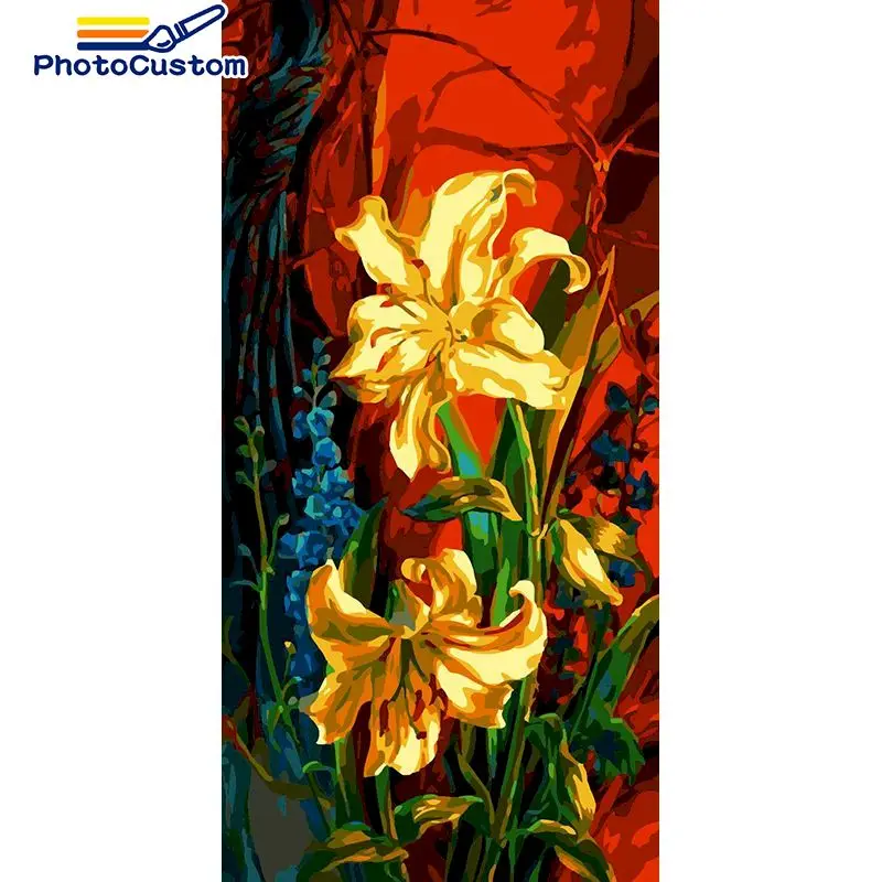 

Acrylic Painting By Number Flower 40x80cm Kits Handpainted Picture By Number Drawing On Canvas Home Decoration DIY Gift