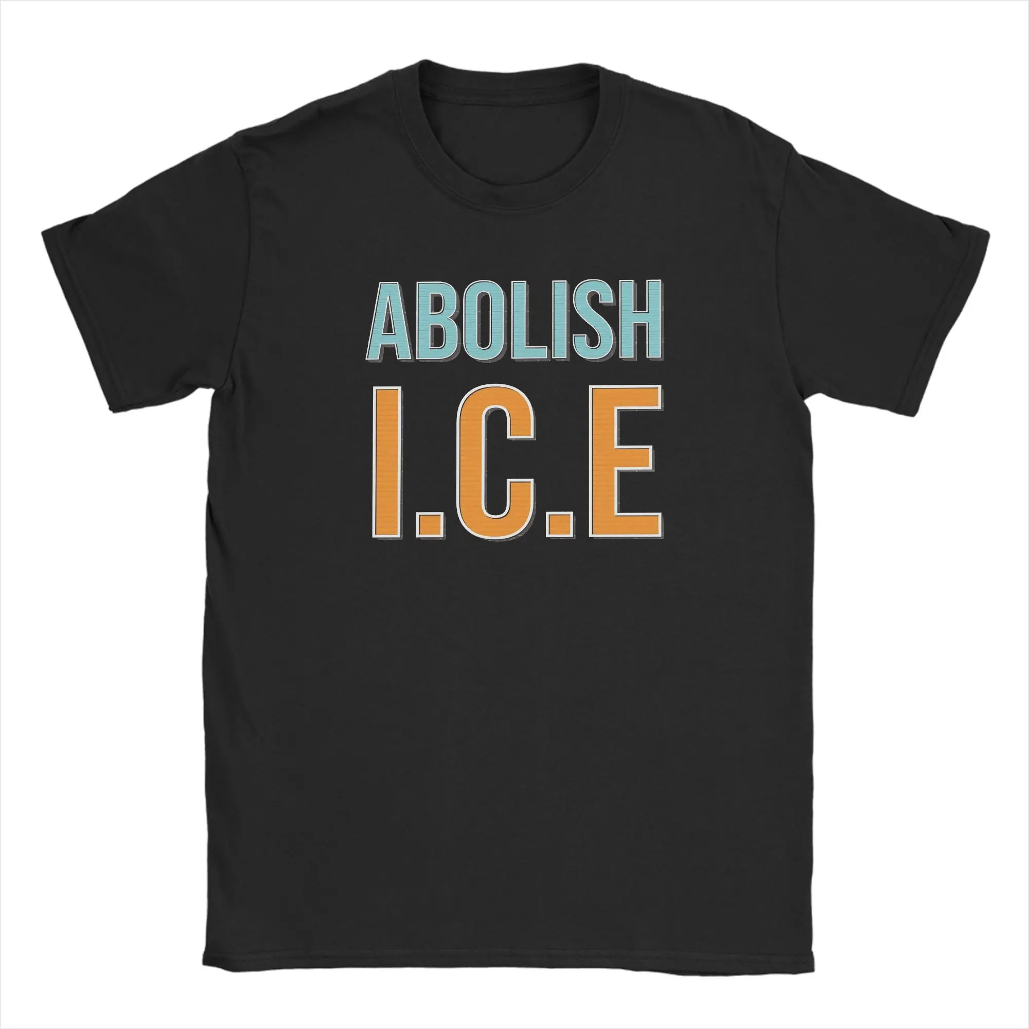 Фото Футболка Abolish ICE, летние футболки из 100% хлопка для мужчин, повседневная футболка в стиле Харадзюку, забавная одежда с короткими рукавами Y2K №1