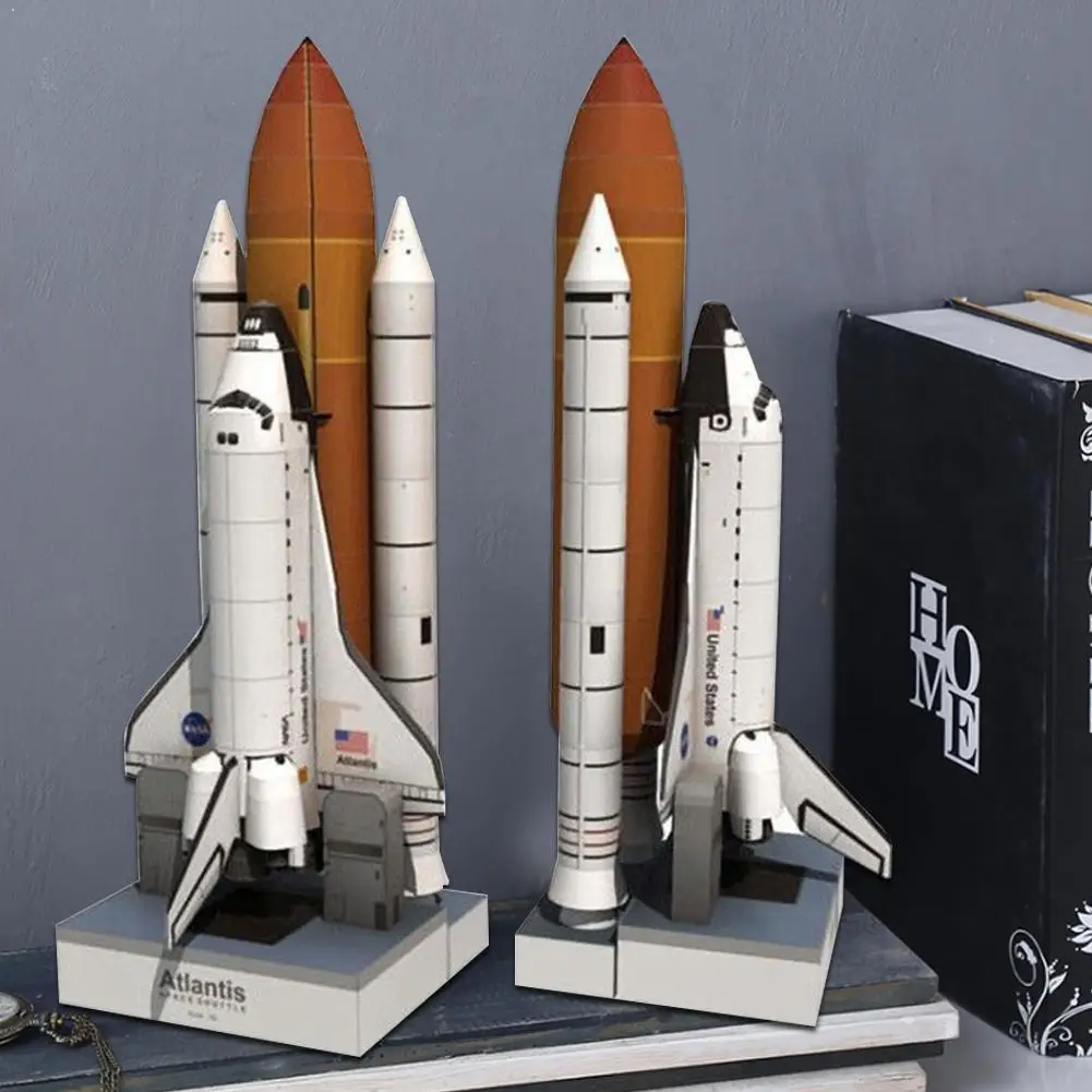 

3D бумажная модель, космическая библиотека, бумажная картонная бумага для дома для детей, корабль-пазл Atlantis 150 ручной работы Rocket