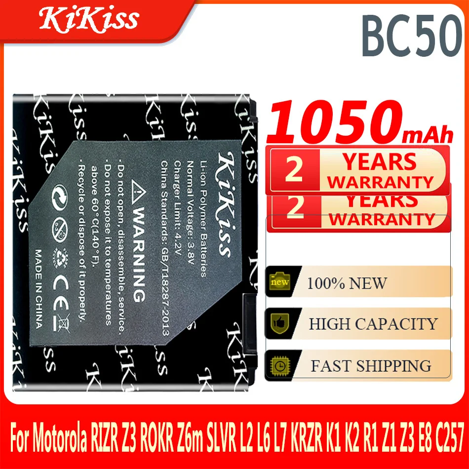 Аккумулятор KiKiss BC50 BC 50 для Motorola RIZR Z3 ROKR Z6m SLVR L2 L6 L7 KRZR K1 K2 R1 Z1 Z3 E8 C257 C261 E690 EM35 W220M