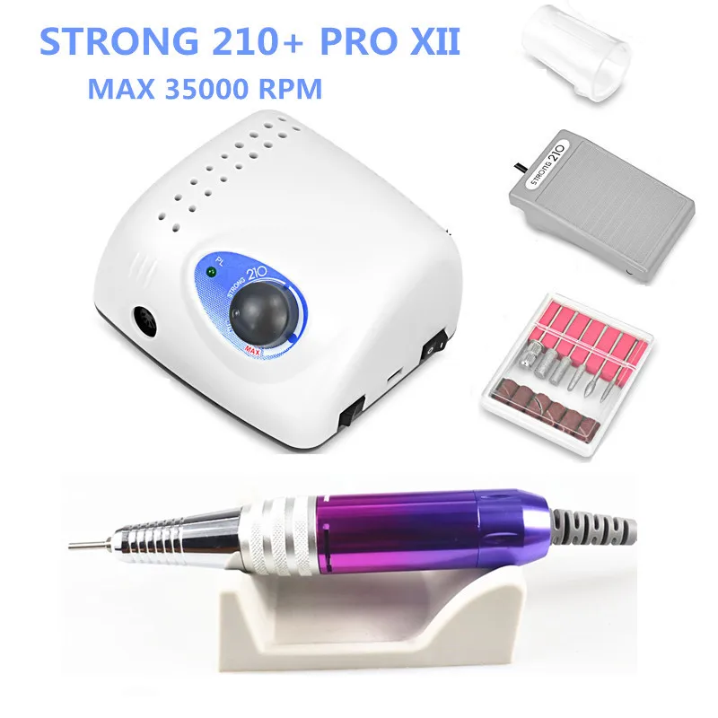 

Strong 210 PRO XII Nail Drill 65W 35000 Machine Cutters Manicure Electric Nail Drill Milling Manicure Machine Polish Nail File