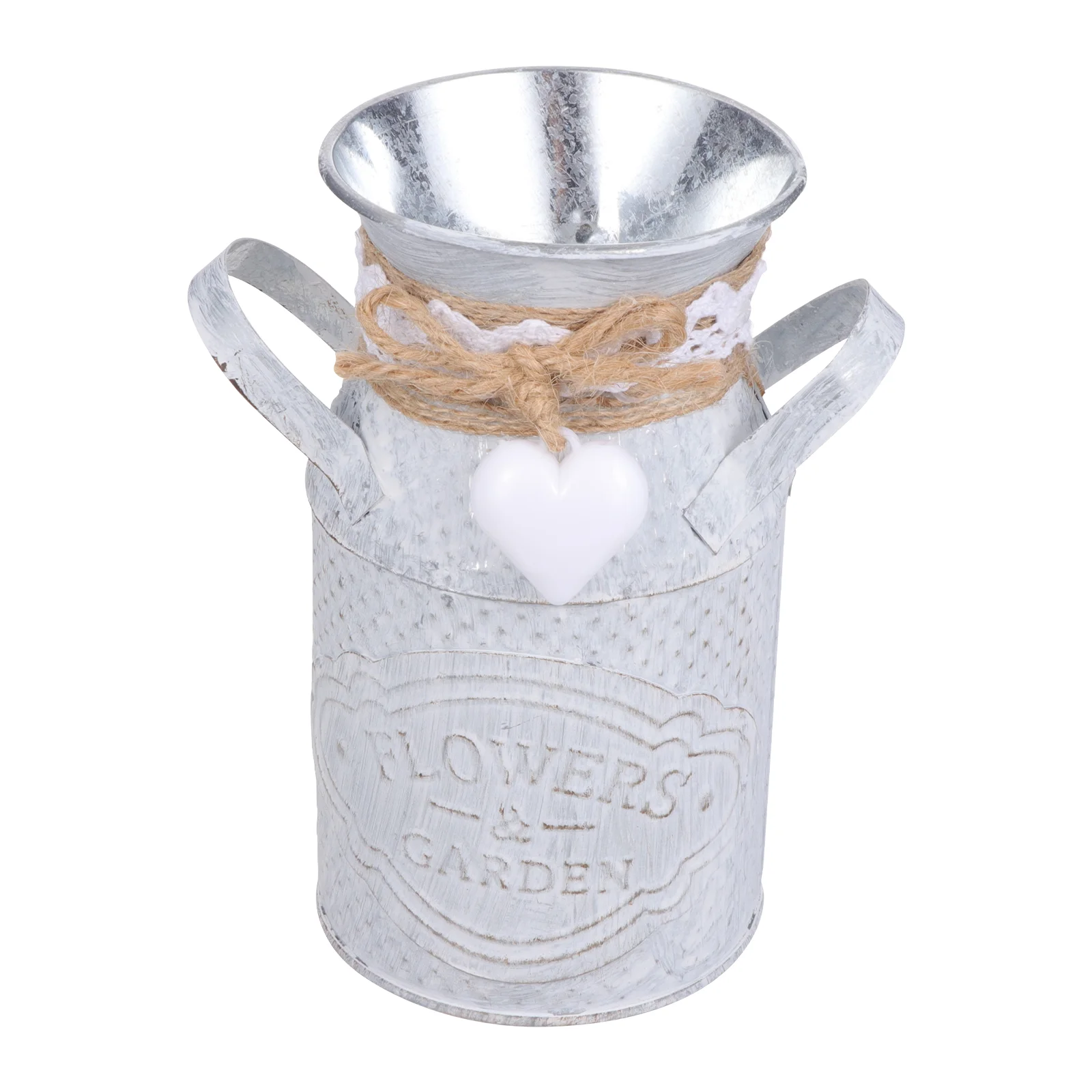 

Flower Vase Metal Jug Rustic Bucket Galvanized Vintage Can Pitcher Farmhouse French Holder Planter Iron Retro Decorative Pot