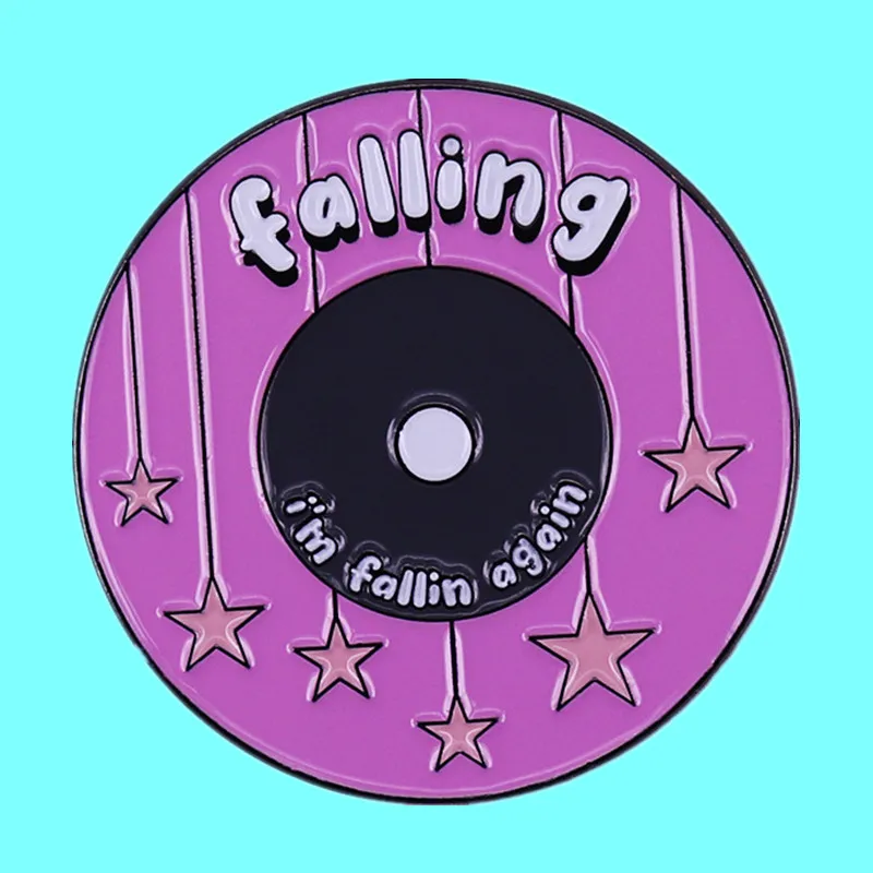 

Music Track Falling Lyrics Inspired Brooch You're So Golden Enamel Metal Badge Fashion Lapel Shirt Pin Jewelry Accessories Gifts