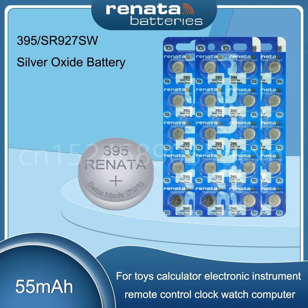 Аккумулятор для часов Renata 395 SR927SW AG7 LR927 LR57 399 SP395 LR927W 1,55 в оксид серебра