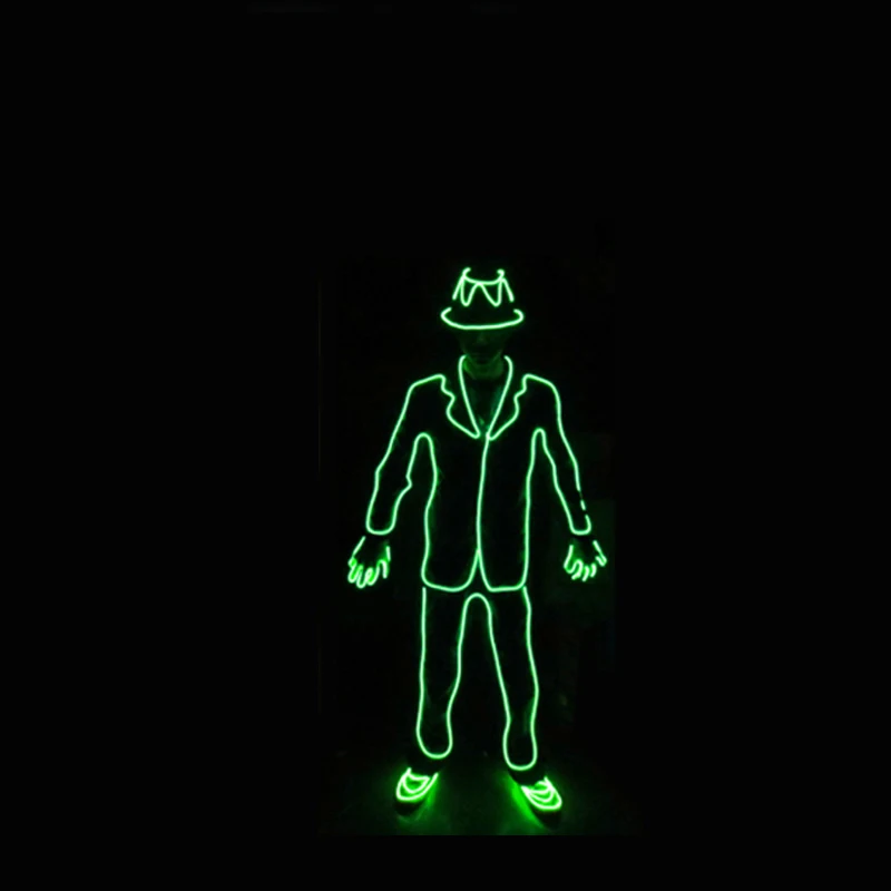 EL Wire MJ танцевальная одежда новогодние костюмы сделай сам материал танцевальный