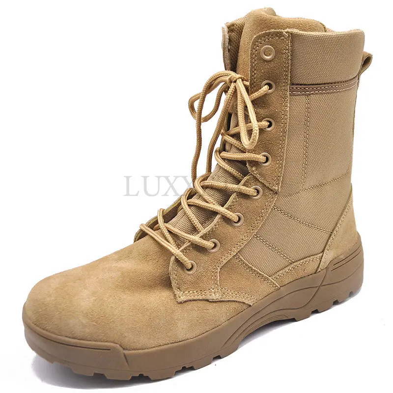 

Lace Up Tactical Boots for Man and Women Hiking Boots Mens Military Army Boots Male Desert Combat Ankle Boats Work Safty Shoes